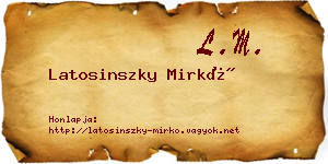 Latosinszky Mirkó névjegykártya